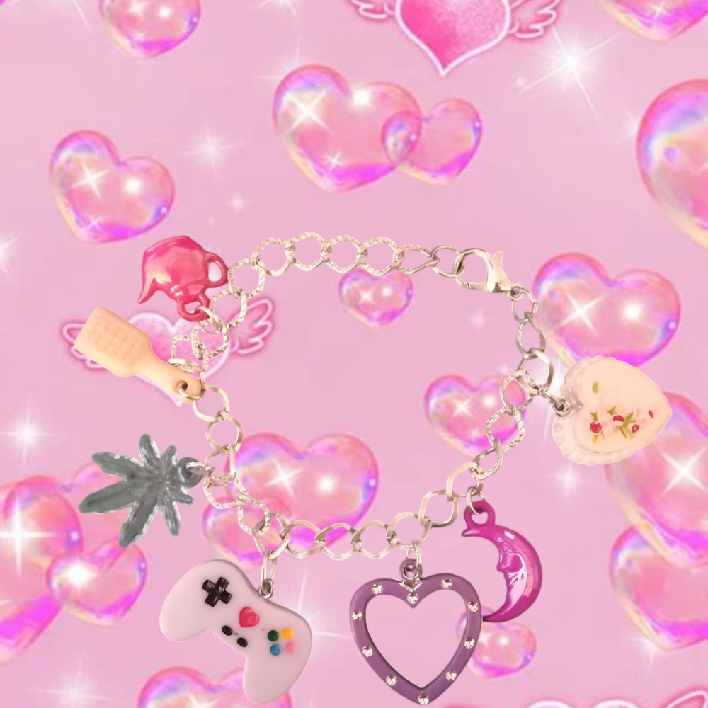 Charming Kids Bracelet with Pink and Purple Charms
